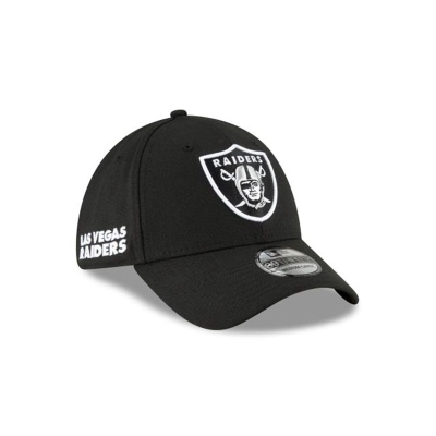 Black Las Vegas Raiders Hat - New Era NFL Logo Mix 39THIRTY Stretch Fit Caps USA5108294